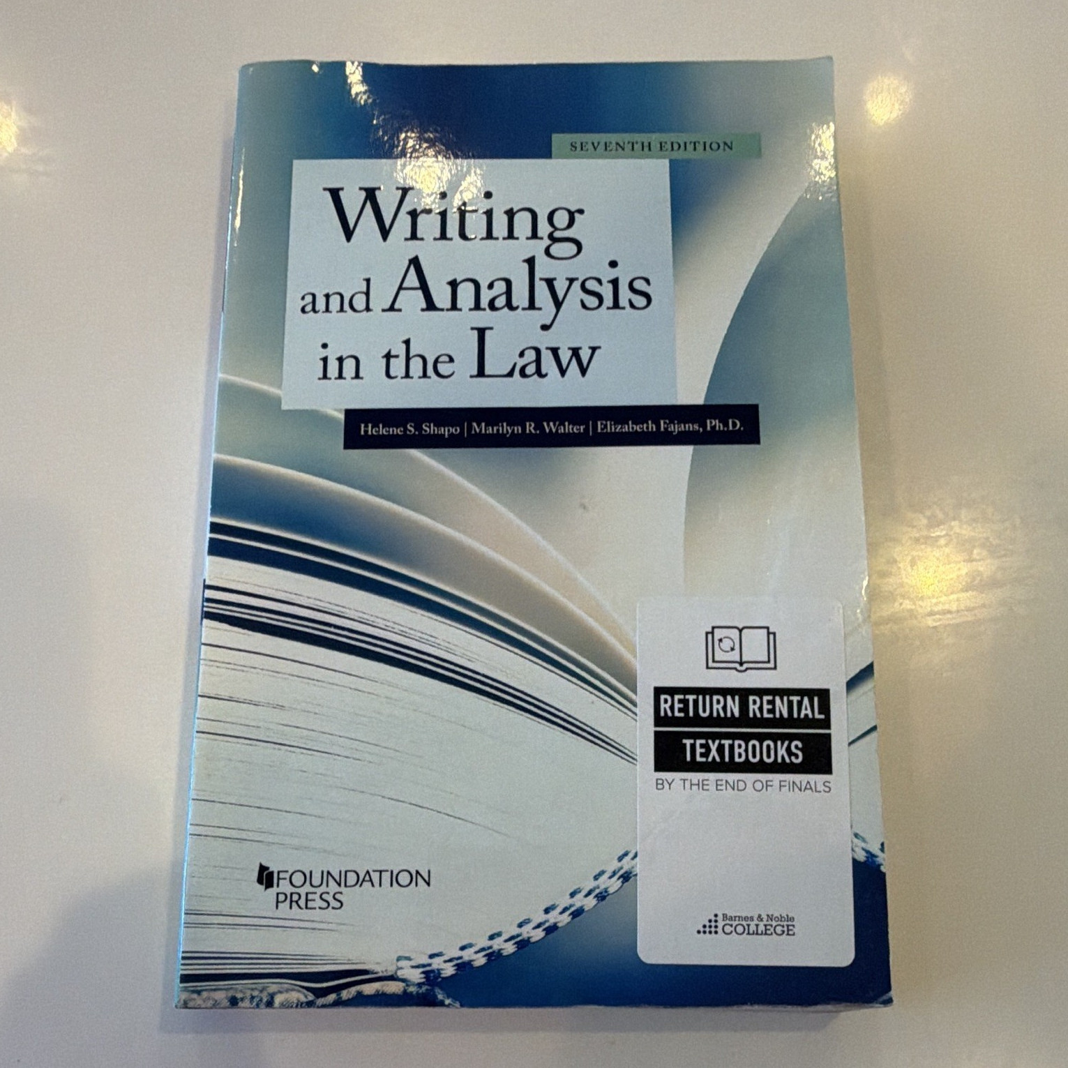 Foundation Press Writing and Analysis in the Law 7th Ed Book Shapo, Walter