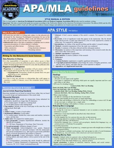 APA/MLA Guidelines – 7th/9th Editio- 9781423248354, MA Kaitlyn McNamee, pamphlet