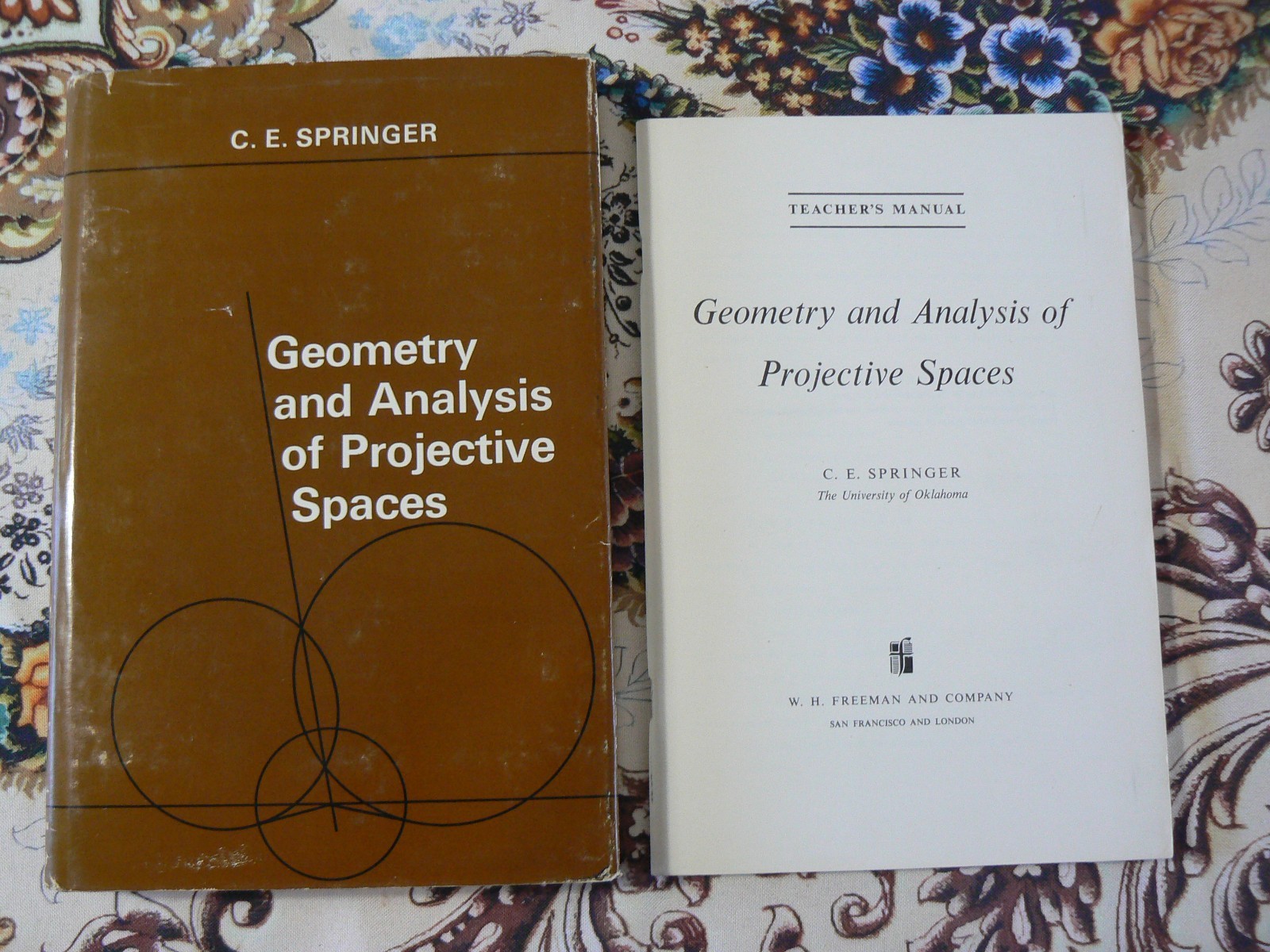 Geometry and Analysis of Projective Spaces – C E Springer-1964 HC & Teacher Man.