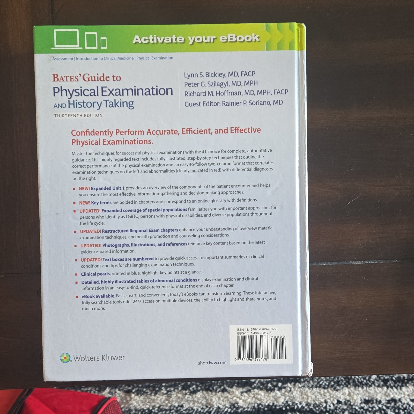 Bates’ Guide Thirteenth Edition Hardcover Lynn S. Bickley Wolters Kluwer