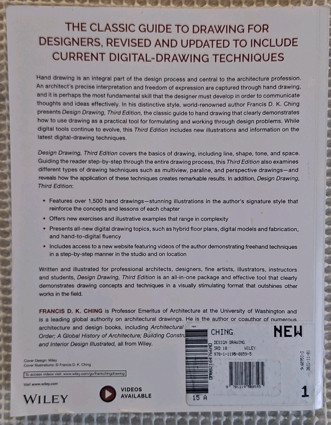 Design Drawing 3rd Edition by Francis D.K. Ching (English) Paperback Used Cond.