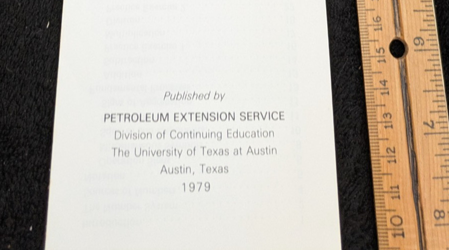 Arithmetic for Rig Personnel 1st Ed. 1979 Oil Petroleum Extension Service Austin