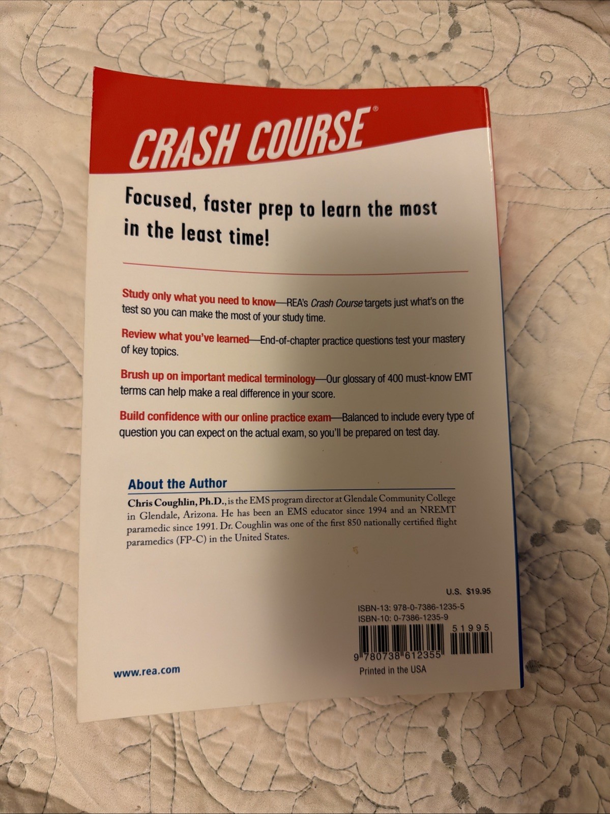 EMT CRASH COURSE 2nd Edition Paperback By Christopher Coughlin Ph.D