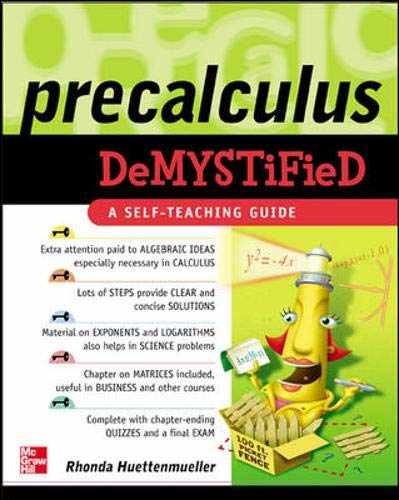 Pre-Calculus Demystified – Paperback, by Huettenmueller Rhonda – Very Good x