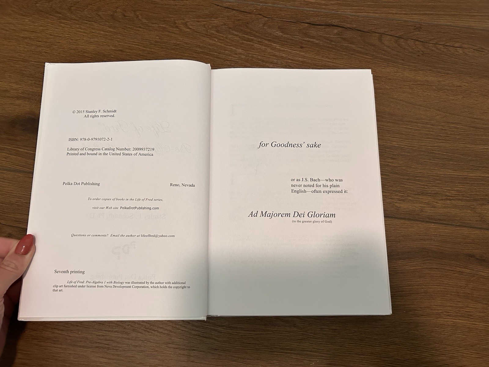 Life of Fred Pre-Algebra 1 with Biology by Stanley F. Schmidt PhD Hardcover