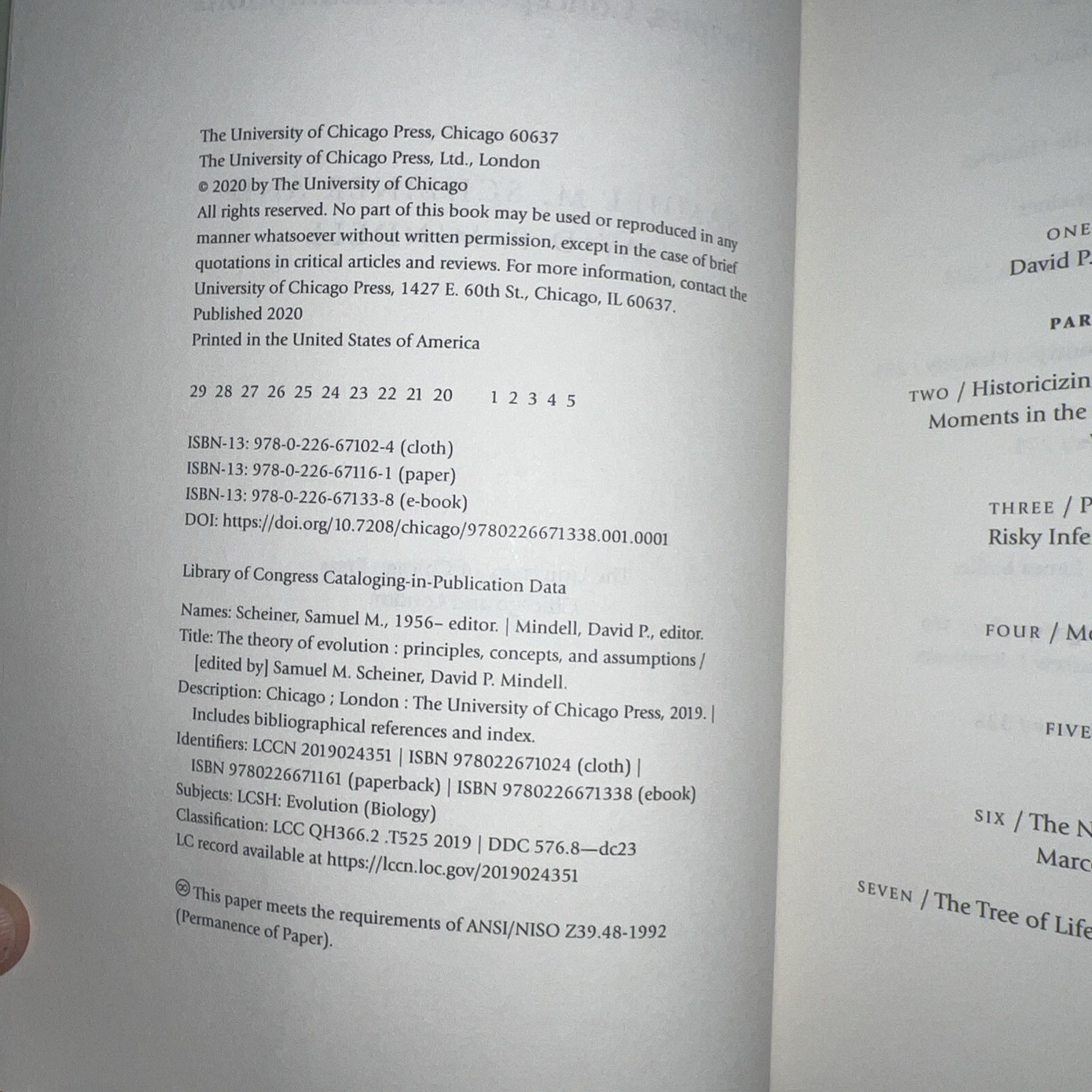 The Theory of Evolution: Principles, Concepts, Assumptions, Scheiner Mindel 2020