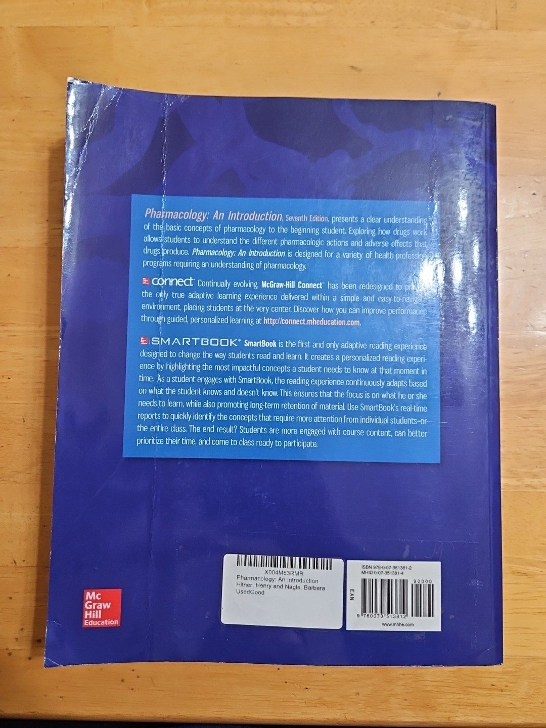 Pharmacology, an Introduction. 7th Edition. Henry Hitner Barbara Nagle. NEW