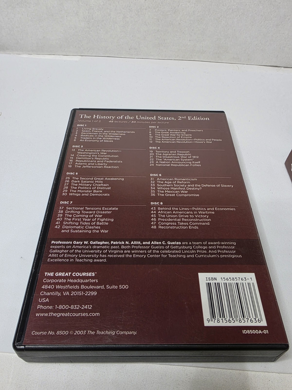 GREAT COURSES: HISTORY OF THE UNITED STATES 2nd EDITION GUIDEBOOK & DVD