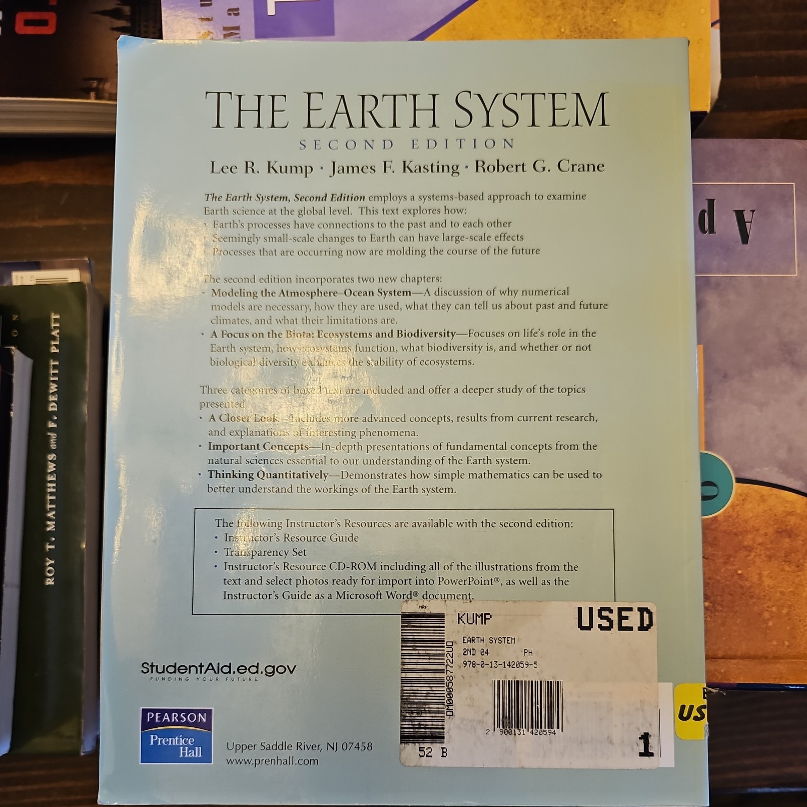 The Earth System by James F. Kasting, Lee R. Kump and Robert G. Crane (2003,…