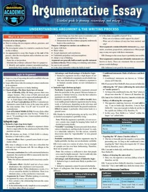 Argumentative Essay : QuickStudy Reference Guide to Planning, Res
