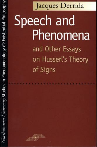 Speech and Phenomena: And Other Essay- 9780810105904, Jacques Derrida, paperback
