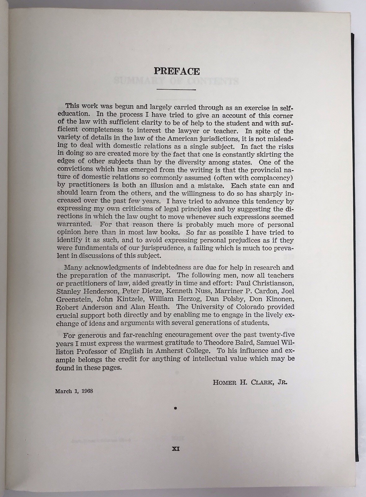 Law Book of Domestic Relations Hornbook Series Homer H. Clark Jr West 1968