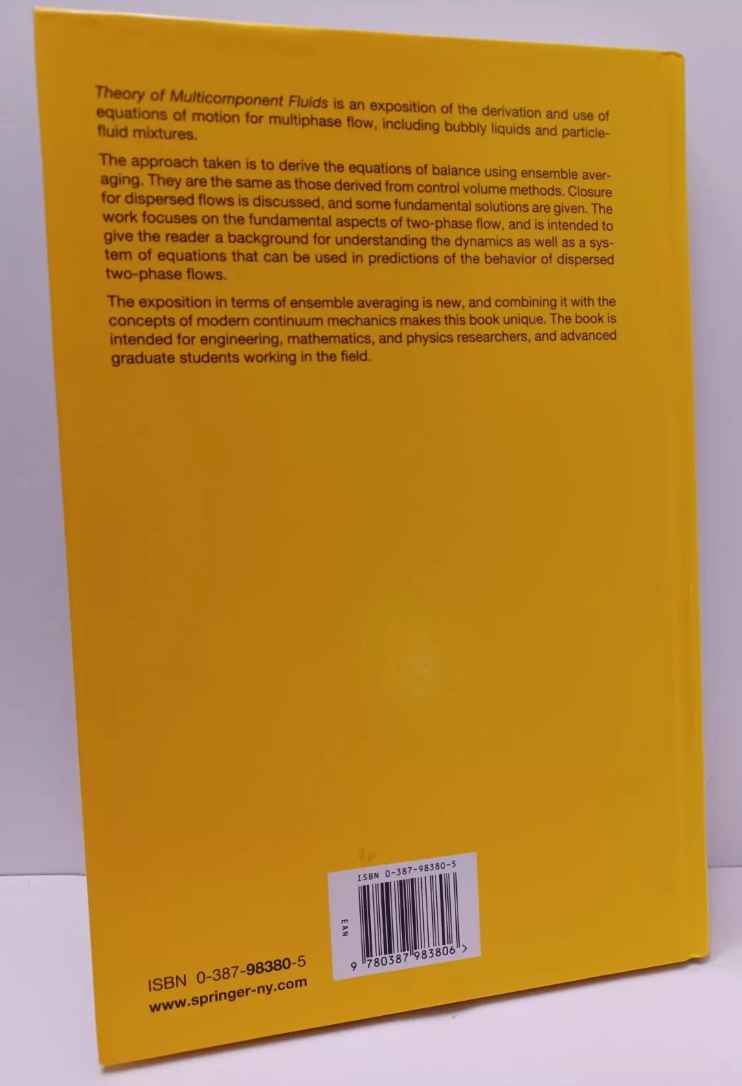 Theory of Multicomponent Fluids – Drew & Passman – Applied Mathematical Sciences