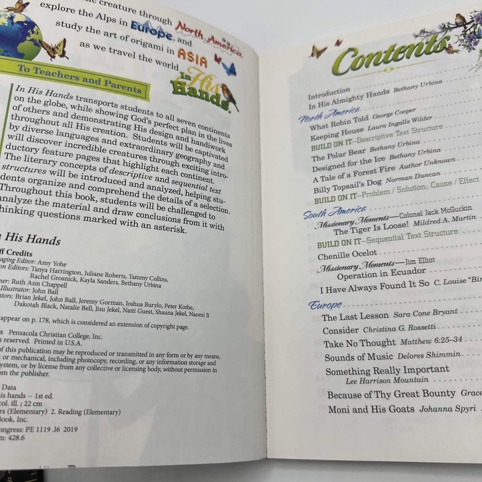 Abeka In His Hands Book Grade 4 Homeschool Language Arts Reading Program 4C