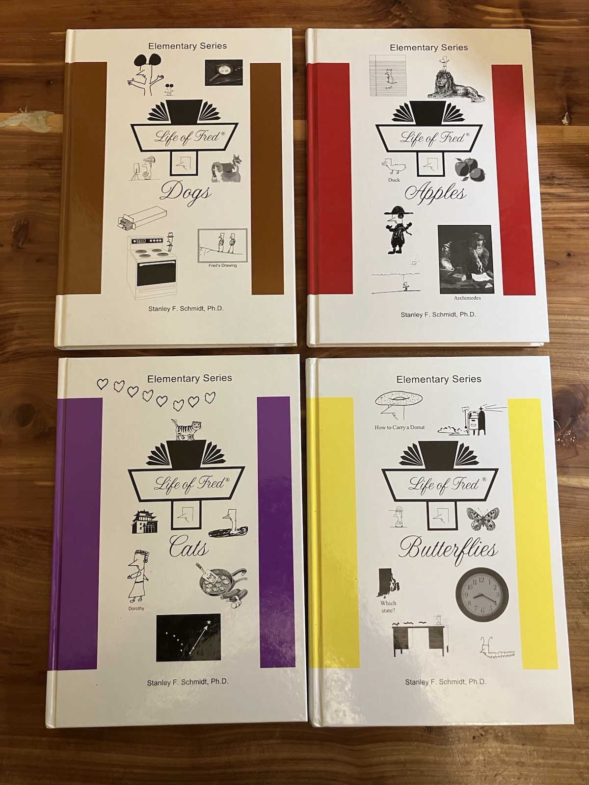 Life of Fred Elementary A-D Package – Apples, Butterflies, Cats, Dogs 4 Books A2