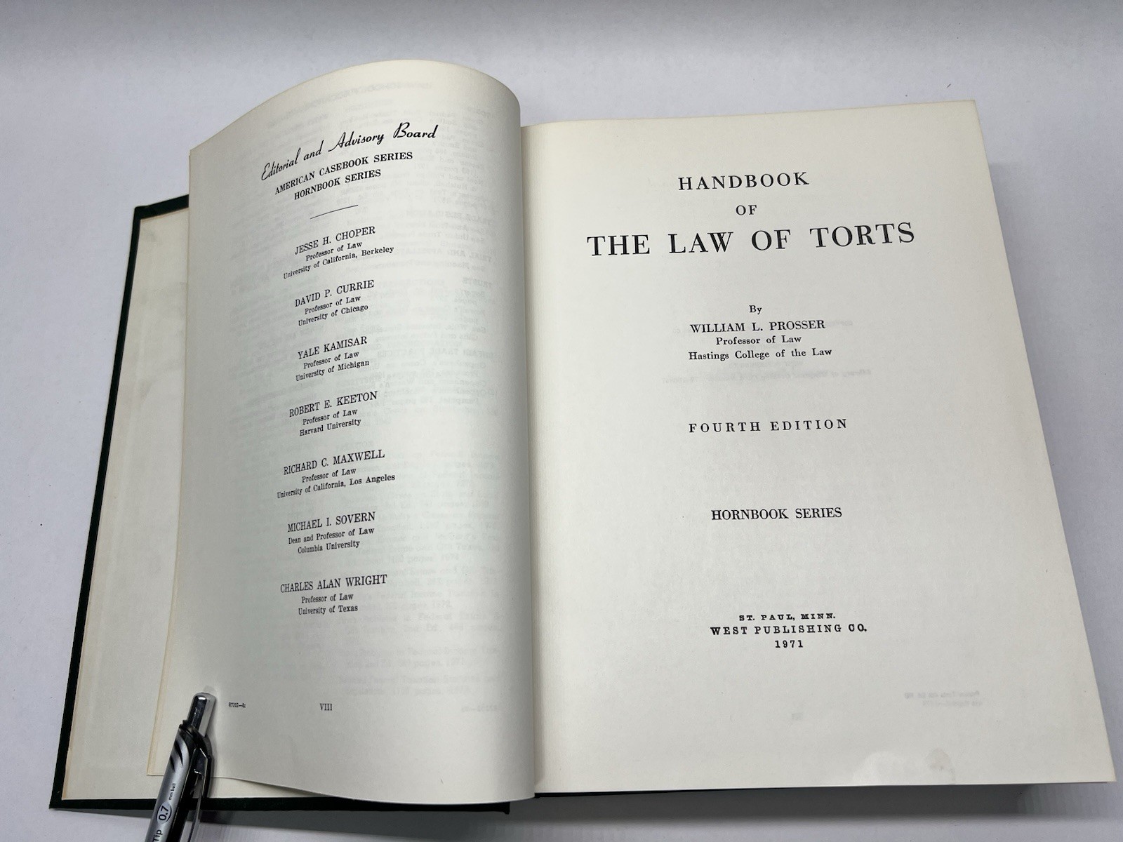 The Law of Torts by William Prosser 4th Edition West Publishing Co.