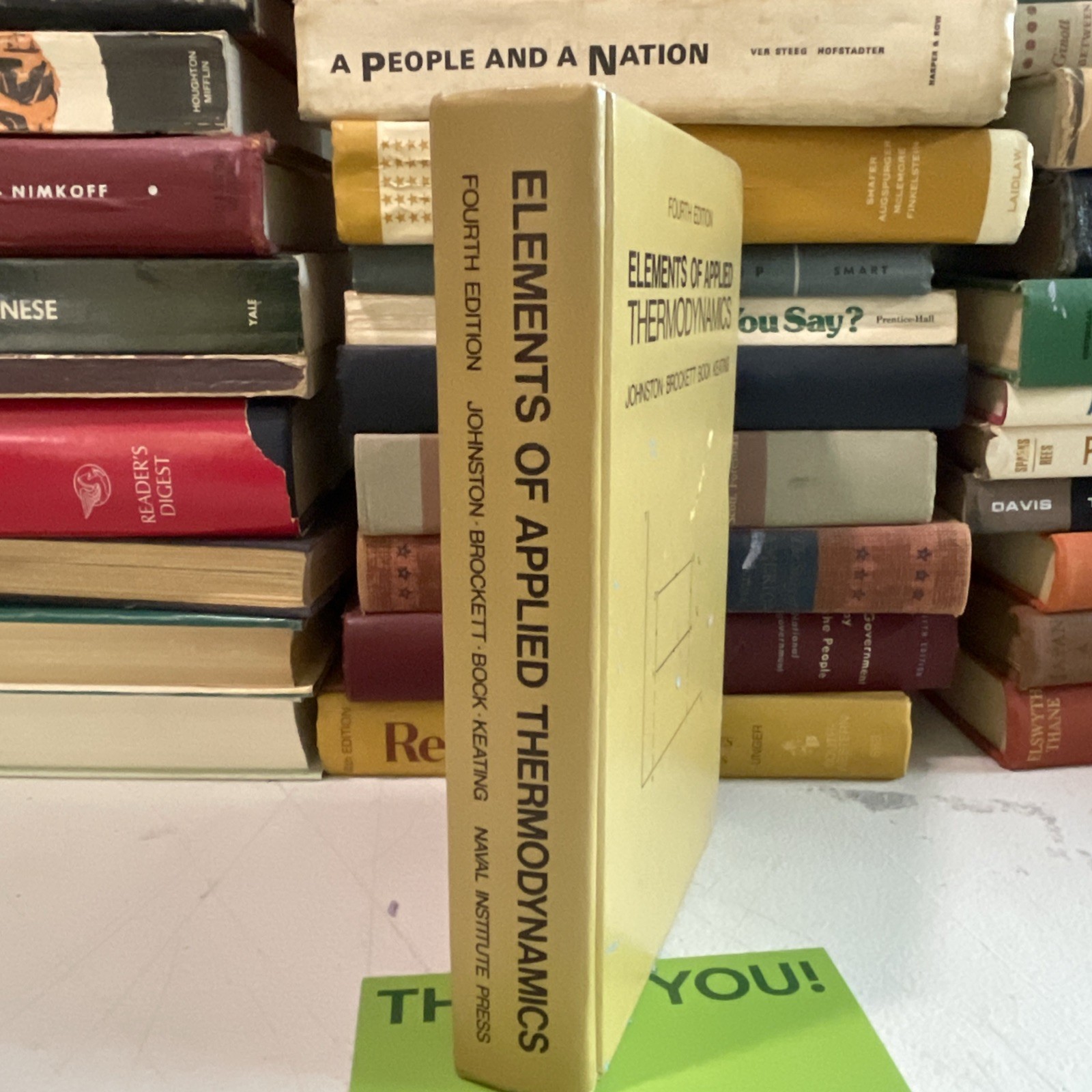 1978 Fourth Edition Elements Of Applied Thermodynamics Textbook Johnston Bock
