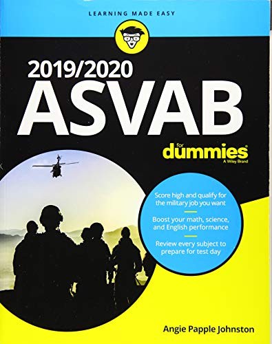 2019/2020 ASVAB FOR DUMMIES By Papple Angie Johnston **Mint Condition**
