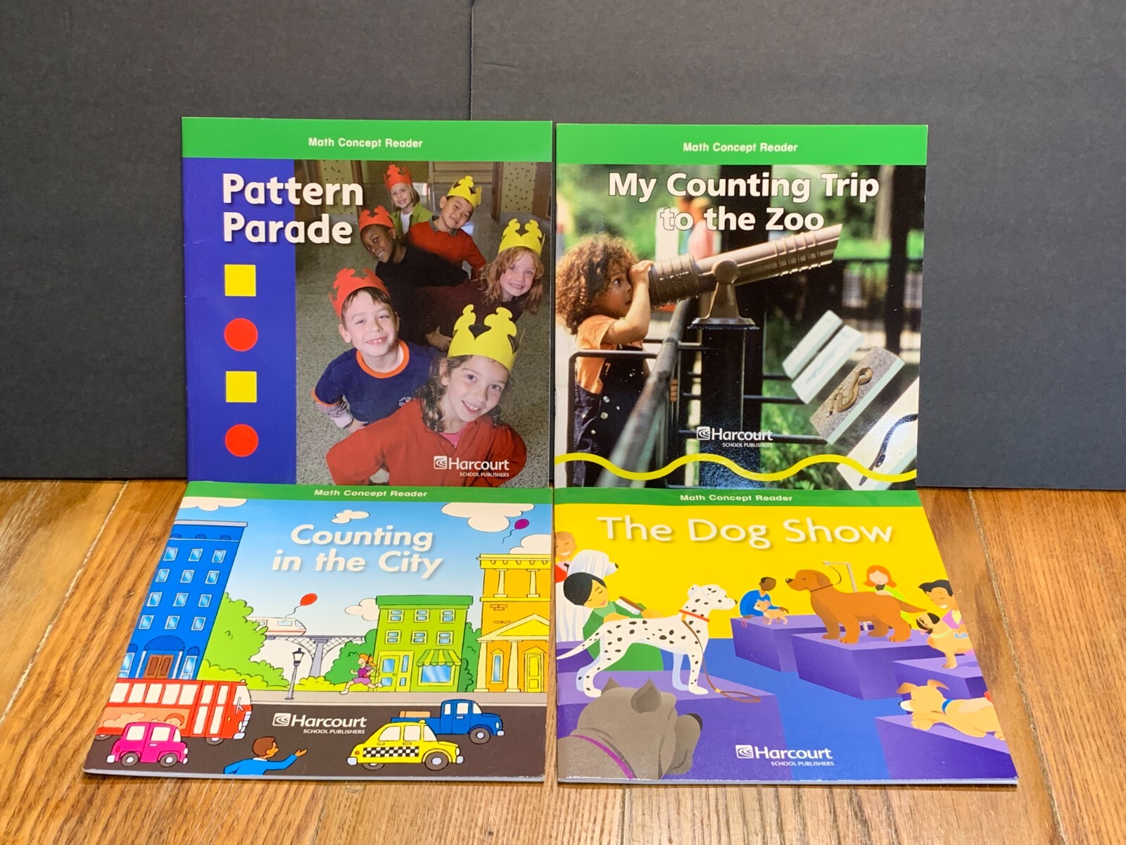 Lot of 4 Harcourt School Publishers Group of Math Concept Readers Grade 1