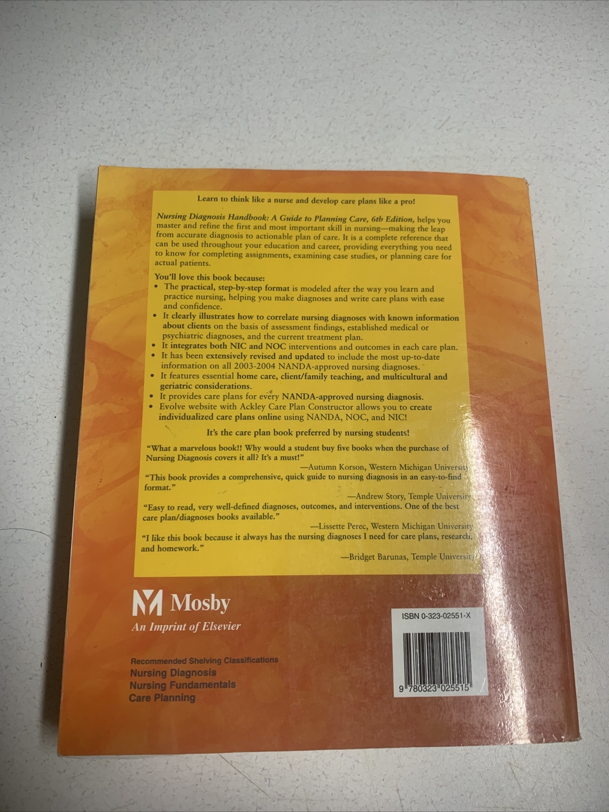 Nursing Diagnosis Handbook : A Guide to Planning Care by Gail B. Ladwig and…