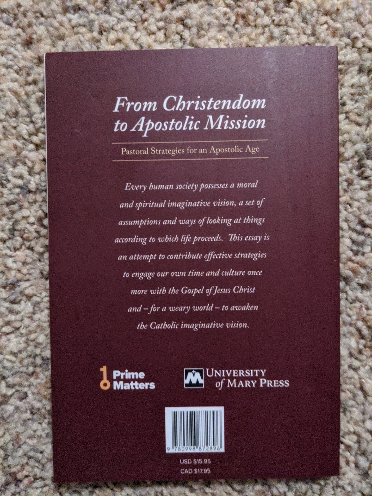 From Christendom to Apostolic Mission : Pastoral Strategies for an Apostolic Age