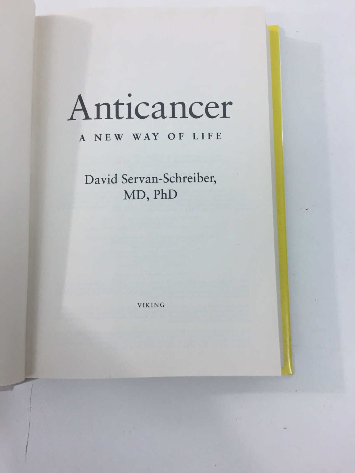Anticancer : New Way of Life – David Servan-Schreiber (2009, Hardcover, DJ)