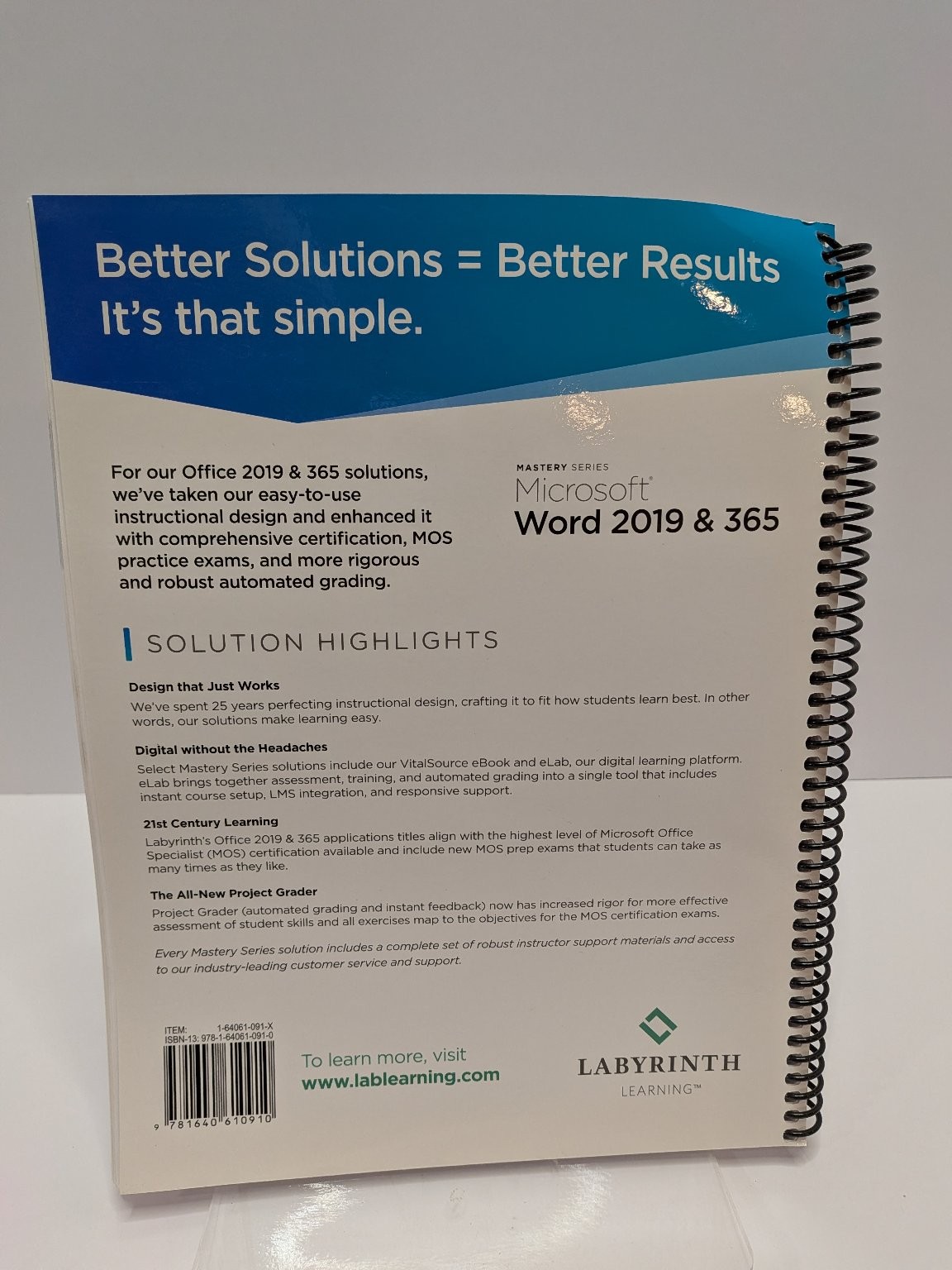 Microsoft Word 2019 & 365 Level 1 of 3 Ben Linford MOS Spiral Like New