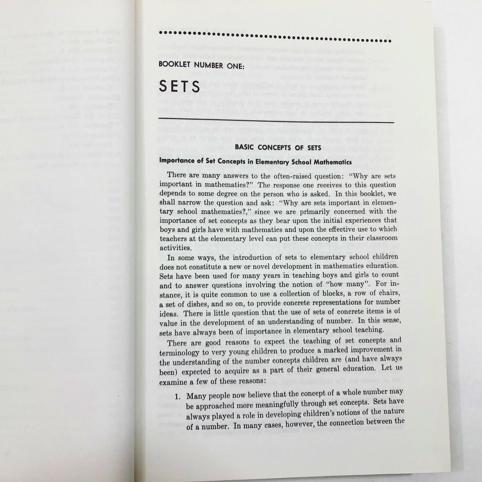 Topics in Mathemtics For Elementary School Teachers 29th Yearbook 1964 HB