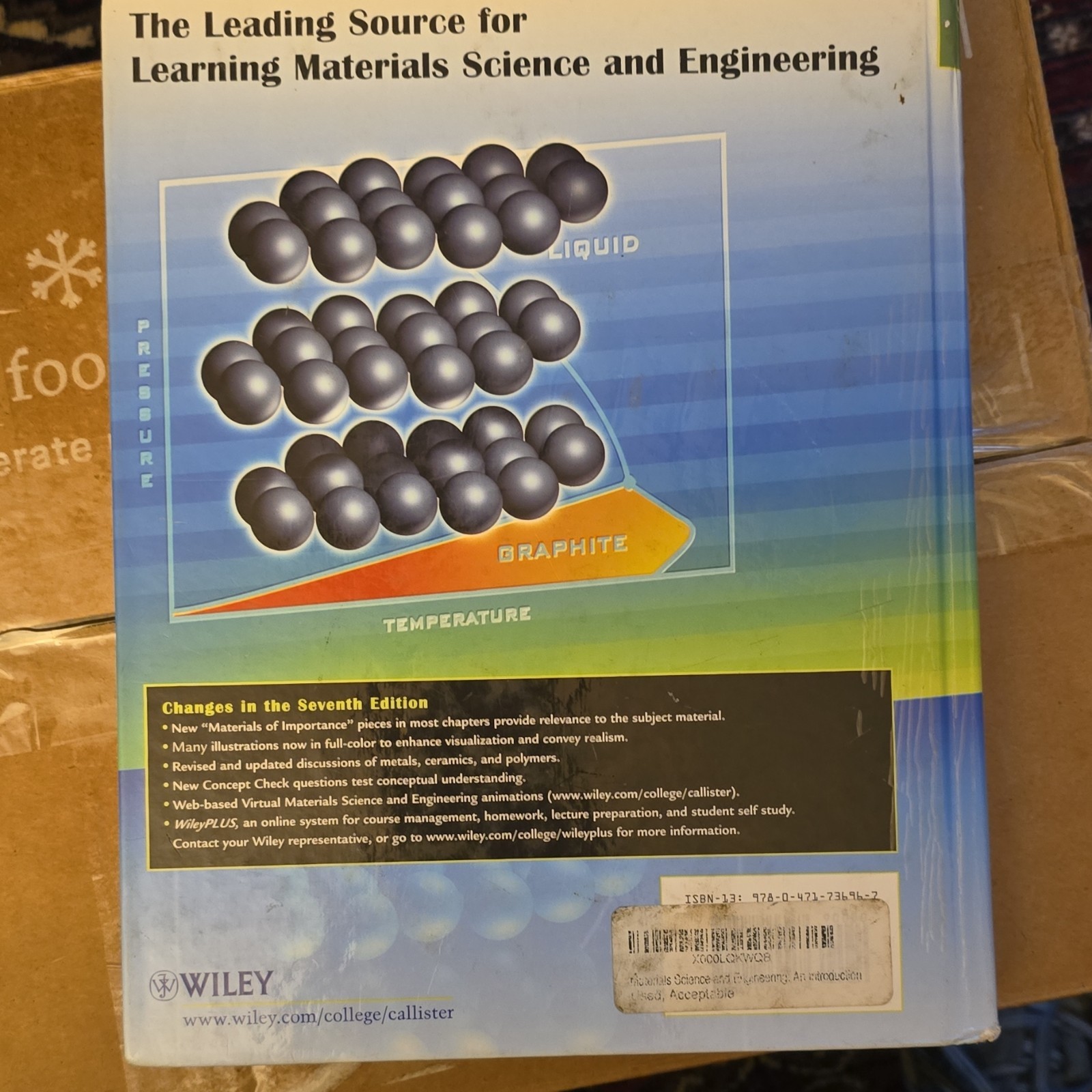 Wiley Materials Science and Engineering Seventh Edition Hardcover Callister