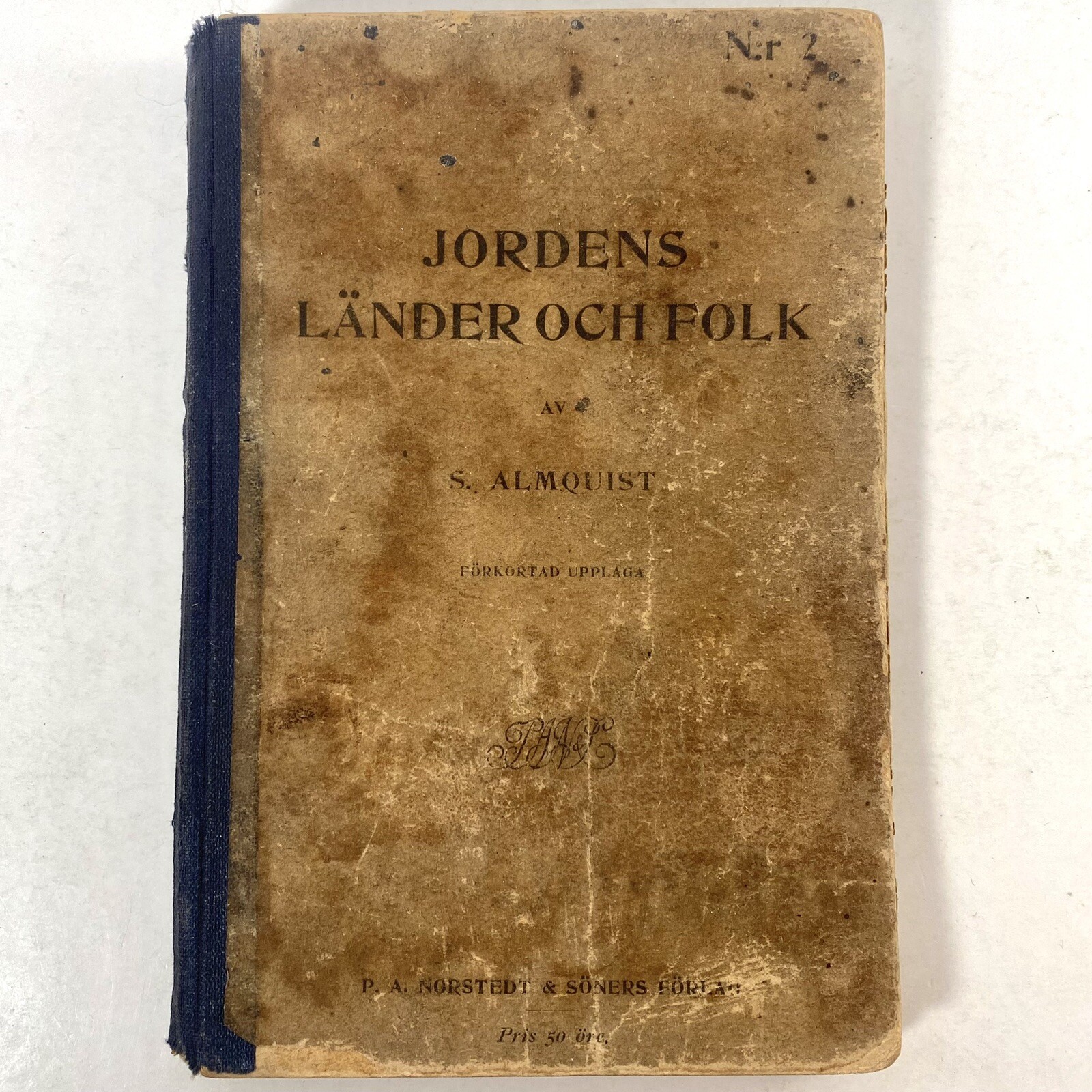 Jordens Lander Och Folk Nr. 2 Antique 1913 Book S Almquist Stockholm Länder