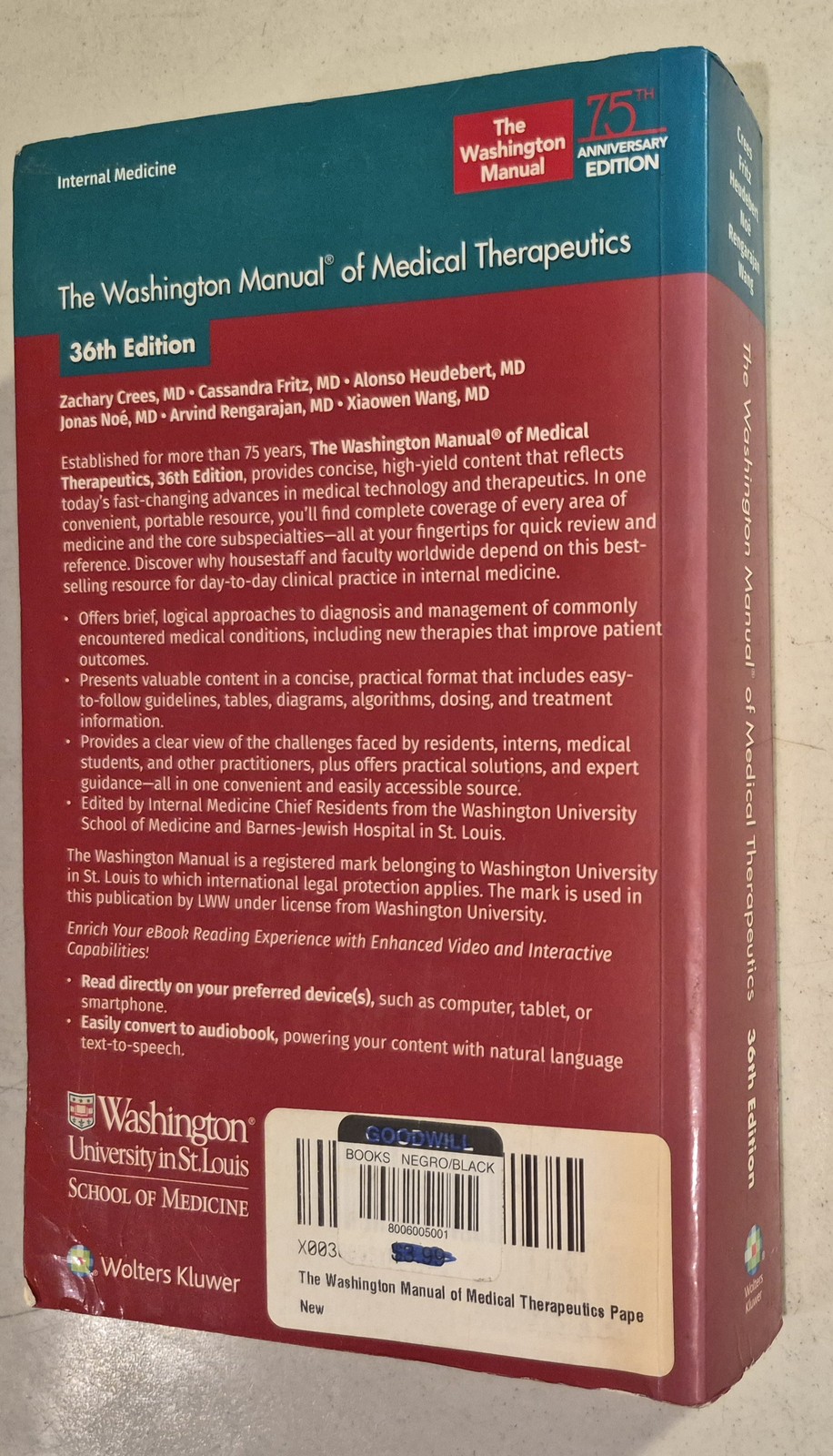 The Washington Manual of Medical Therapeutics Paperback