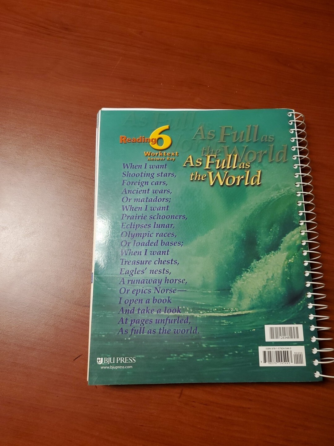 BJU Reading 6: As Full As The World-Worktext Answer Key & Teacher Ed. 1 And 2