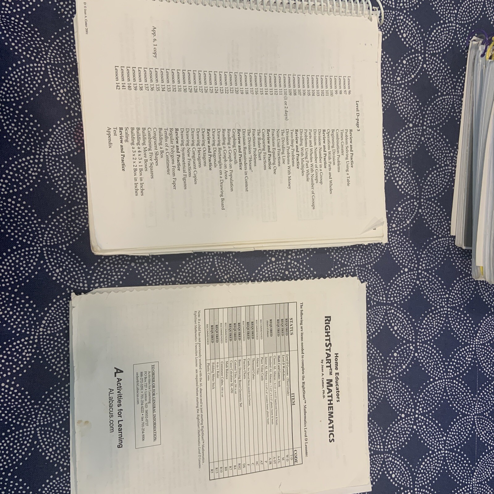 RightStart Mathematics : Level D for Home Educators by Joan A. Cotter (2001,…