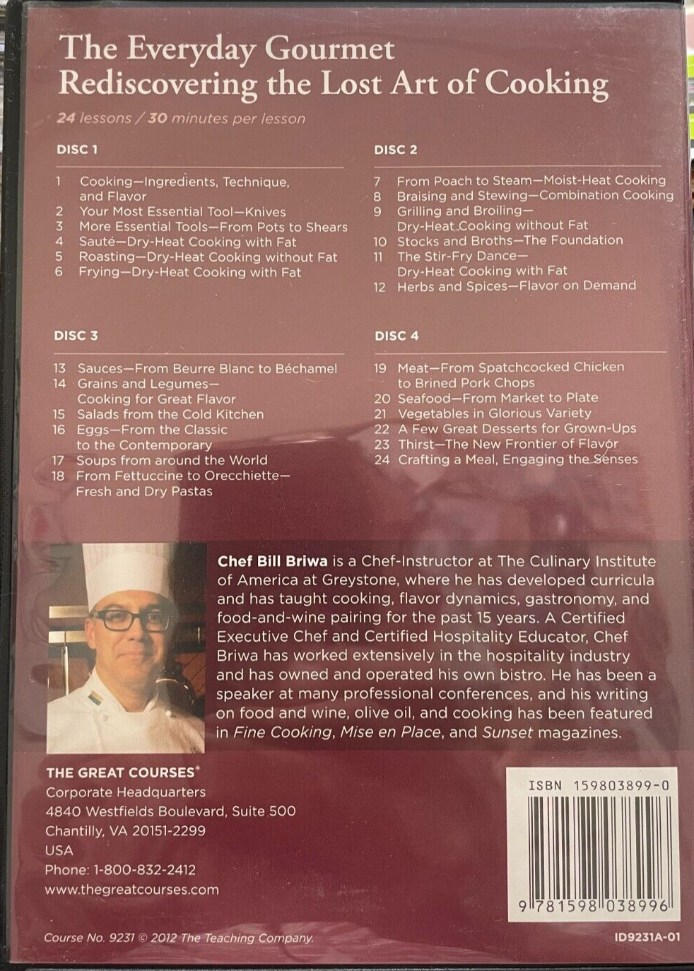 The Everyday Gourmet : Rediscovering the Lost Art of Cooking by Bill Briwa DVDs