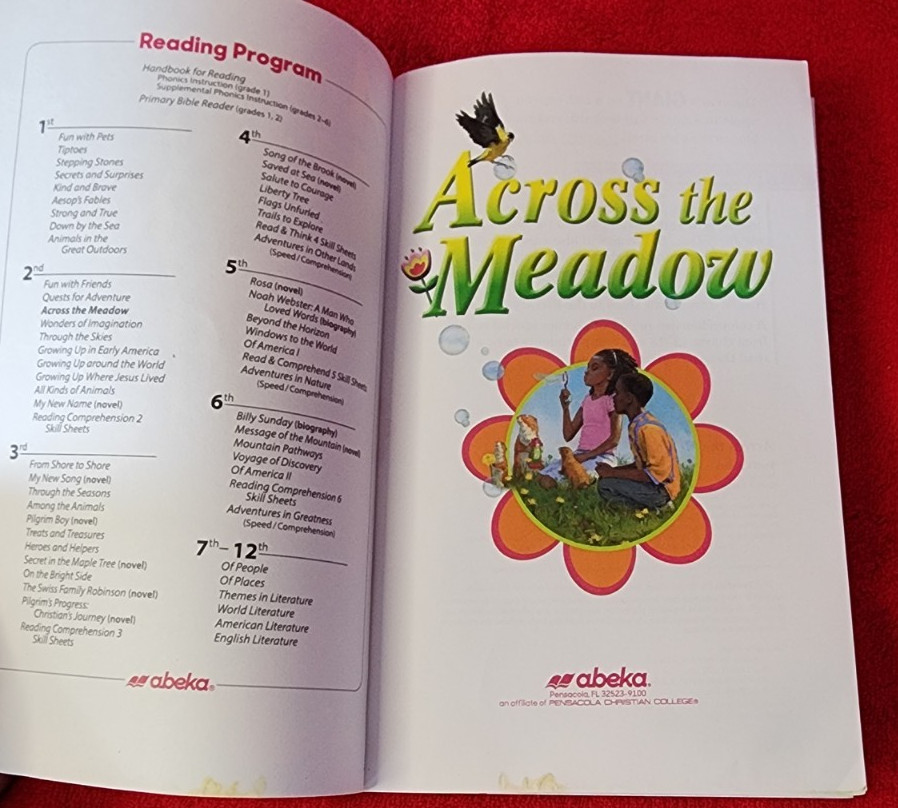 Abeka ACROSS THE MEADOW 2C Reading Program Reader Book 2nd Grade • 242985