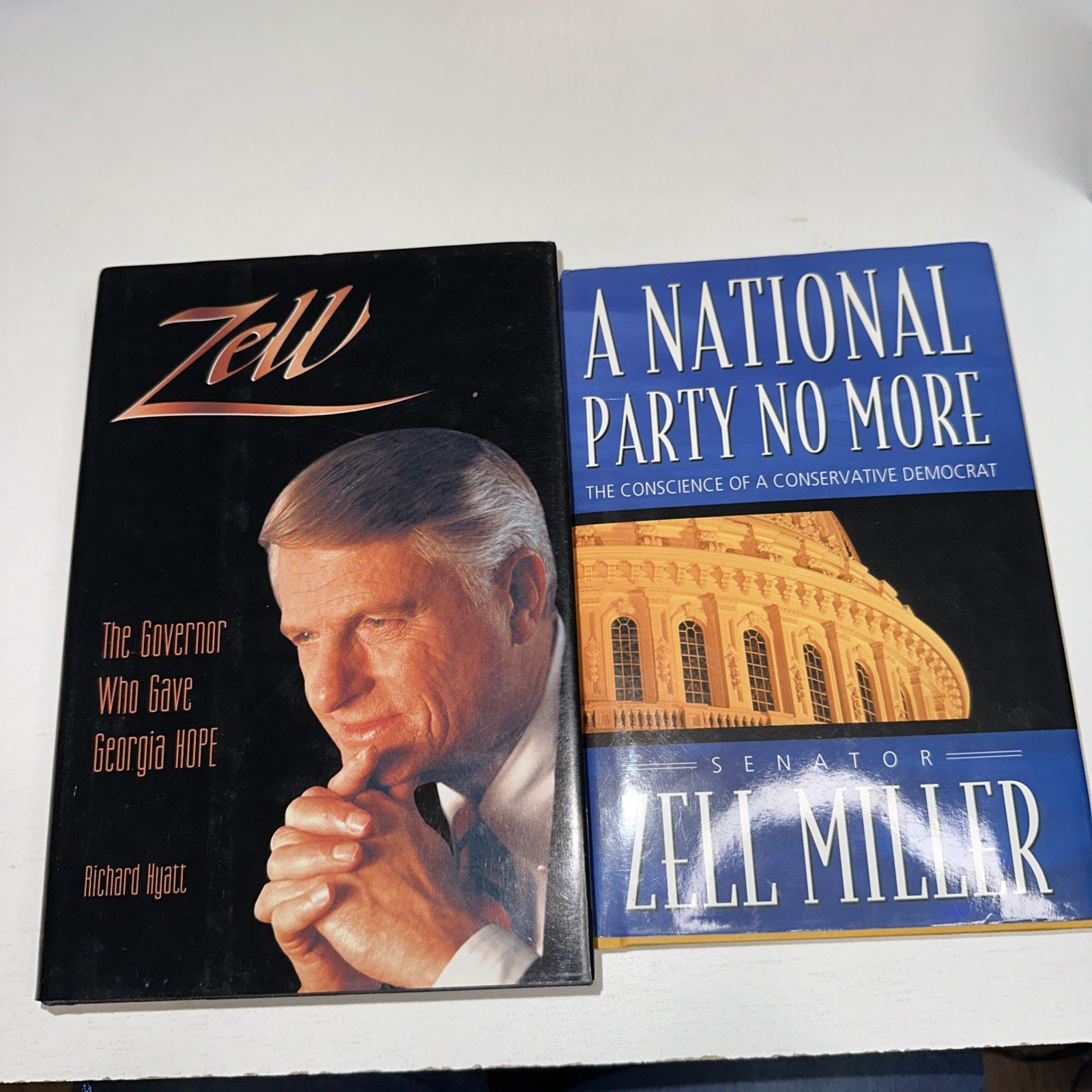 Zell Miller Book Lot Of 2 Both Signed A National Party No More, & Zell Governor