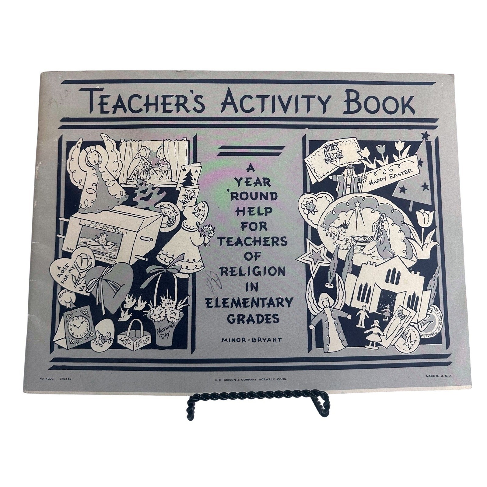 Vintage Teachers Activity Book Religion Elementary Minor-Bryant CR Gibson 12×9