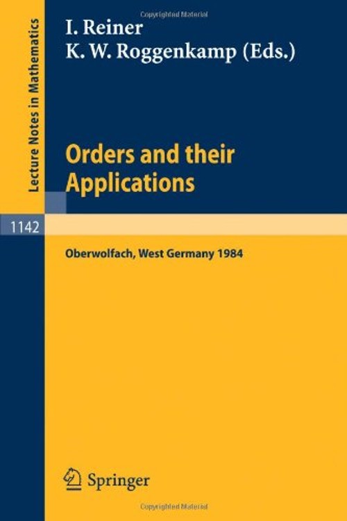 Orders and Their Applications : Proceedings of a Conference Held
