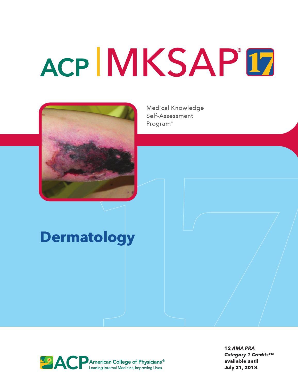 ACP MKSAP 17 Dermatology 2018, 16 AMA PRA Category 1 Credits~BRAND NEW !