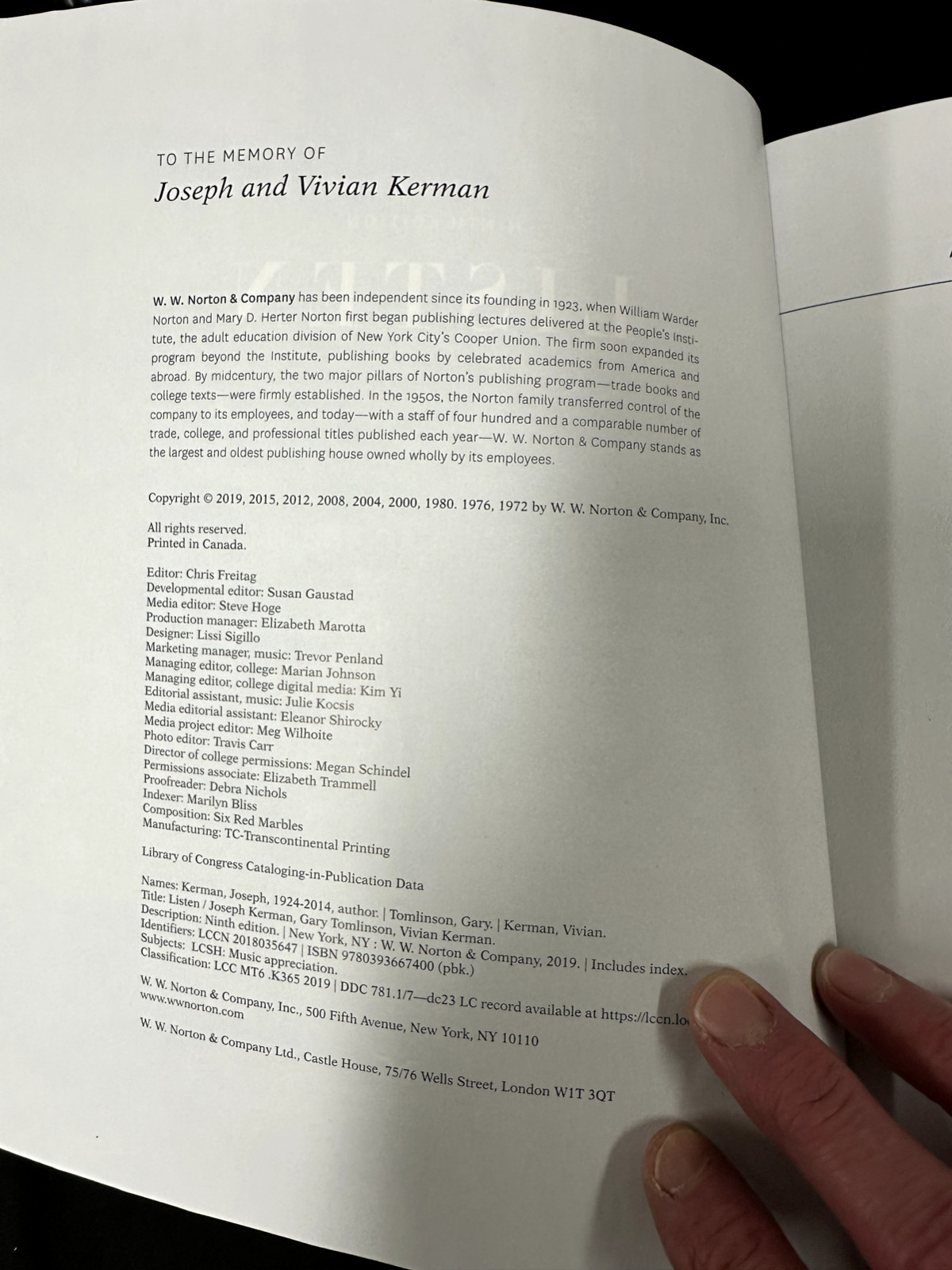 LISTEN-Music Appreciation Textbook, Ninth Edition, Kerman & Tomlinson-MINT