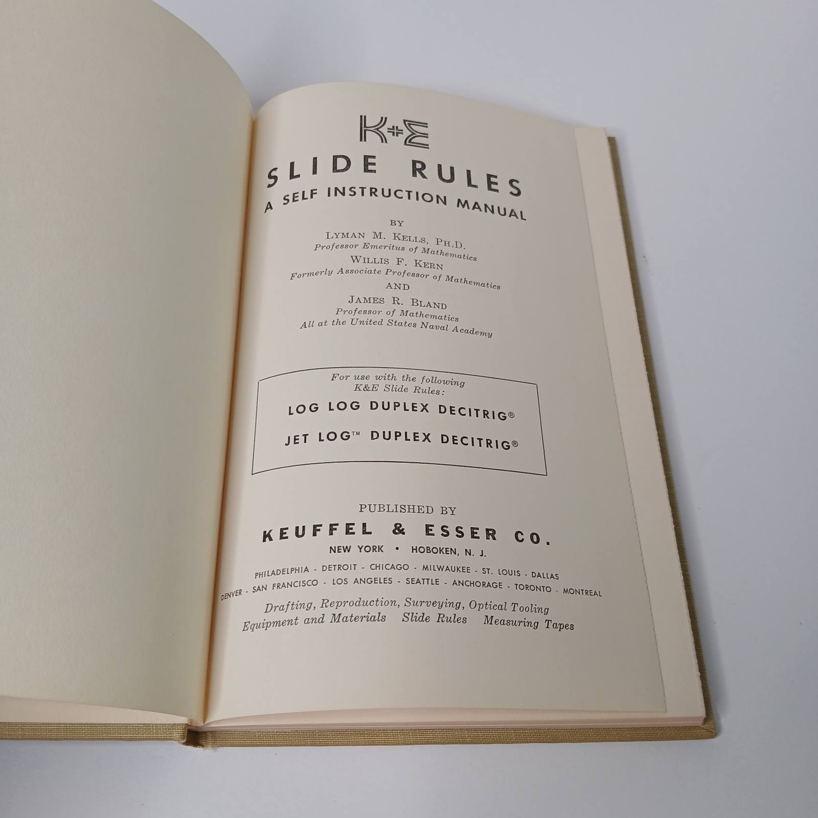 Keuffel + Esser K&E Slide Rules Jet-Log & Decitrig An Instruction Manual 1955 HB