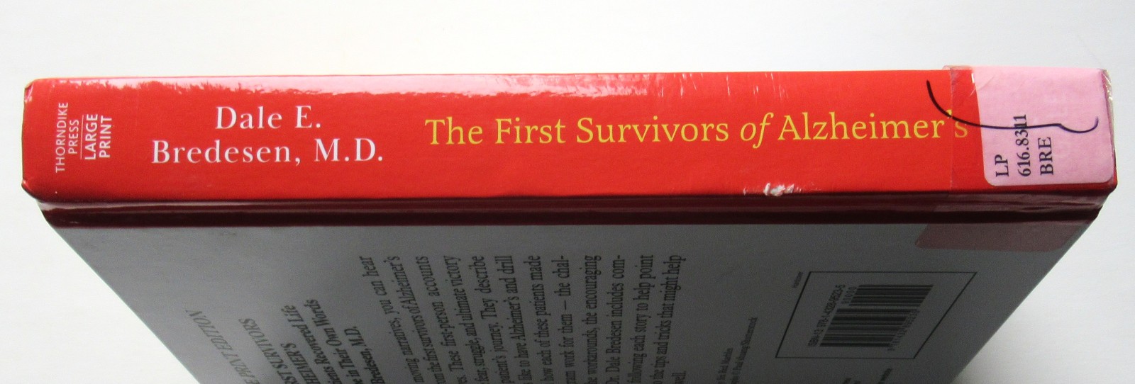 The First Survivors of Alzheimer’s by Dale Bredesen Large Print Ed 2022 HC Good