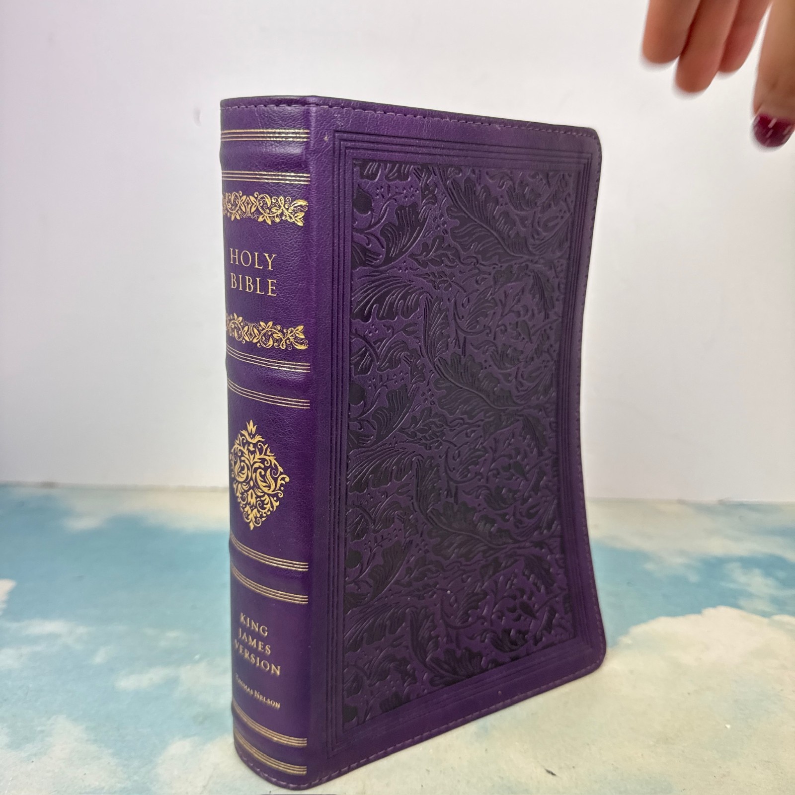 KJV Sovereign Collection Bible Personal Size Red Letter Purple Leathersoft