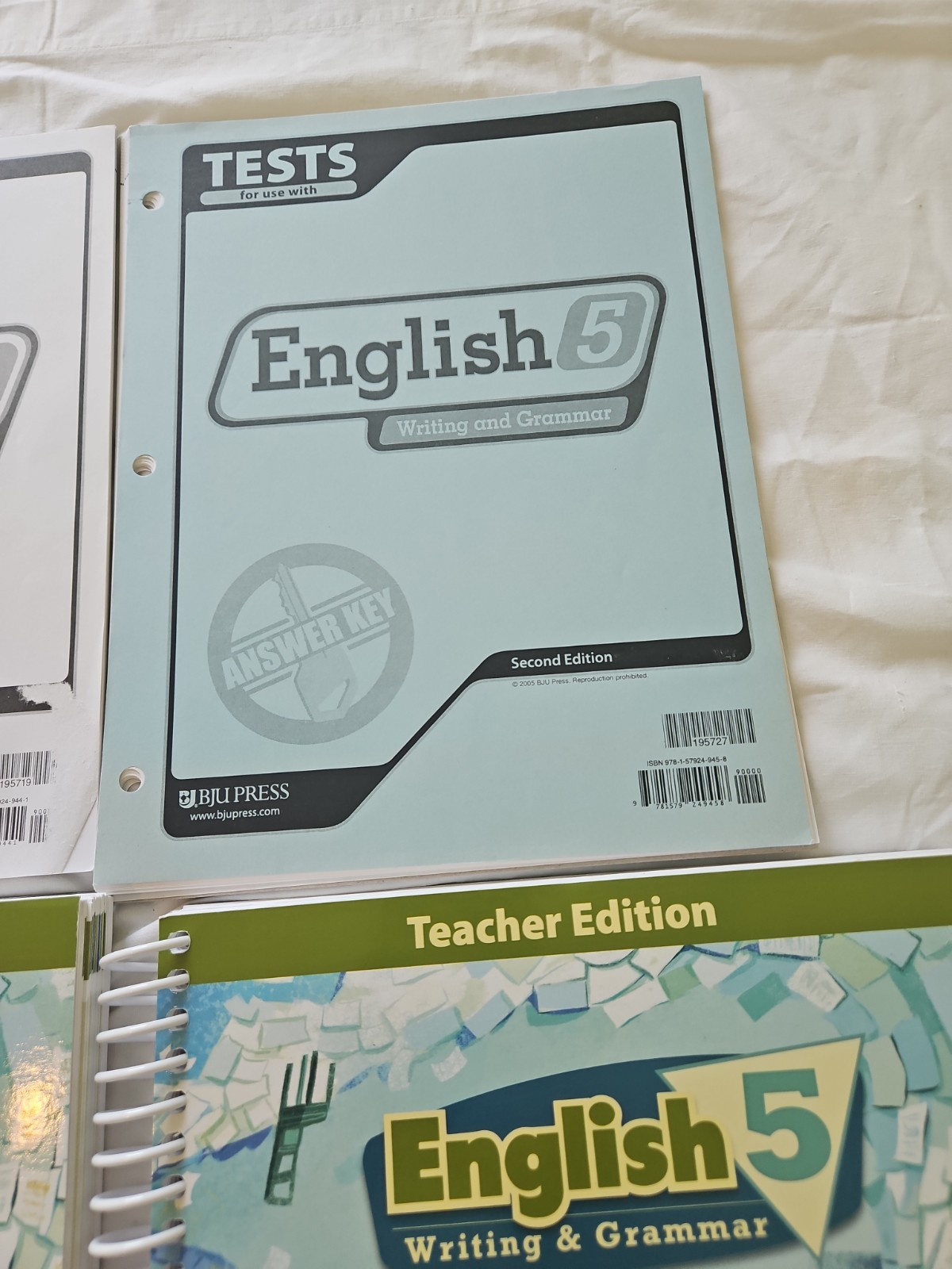 BJU English 5 Writing & Grammar, 3rd ed. Teacher Books Test & Key ( C)