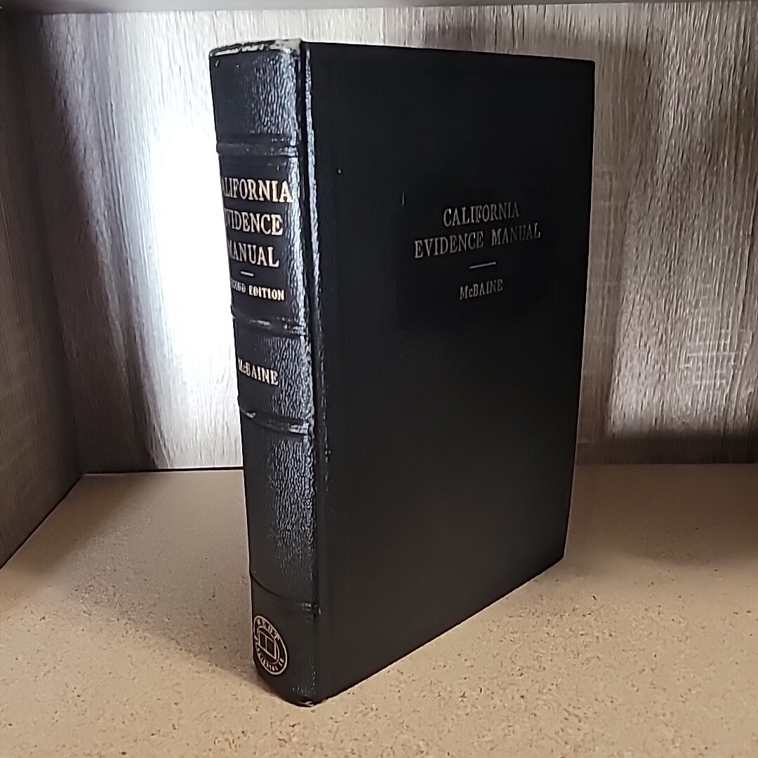 Vtg 1960 California Evidence Manual McBaine West Publishing Law 2nd Edition