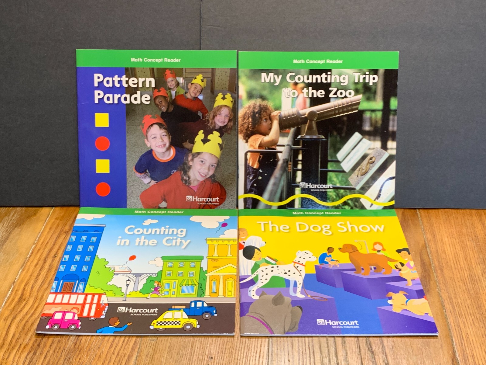 Lot of 4 Harcourt School Publishers Group of Math Concept Readers Grade 1