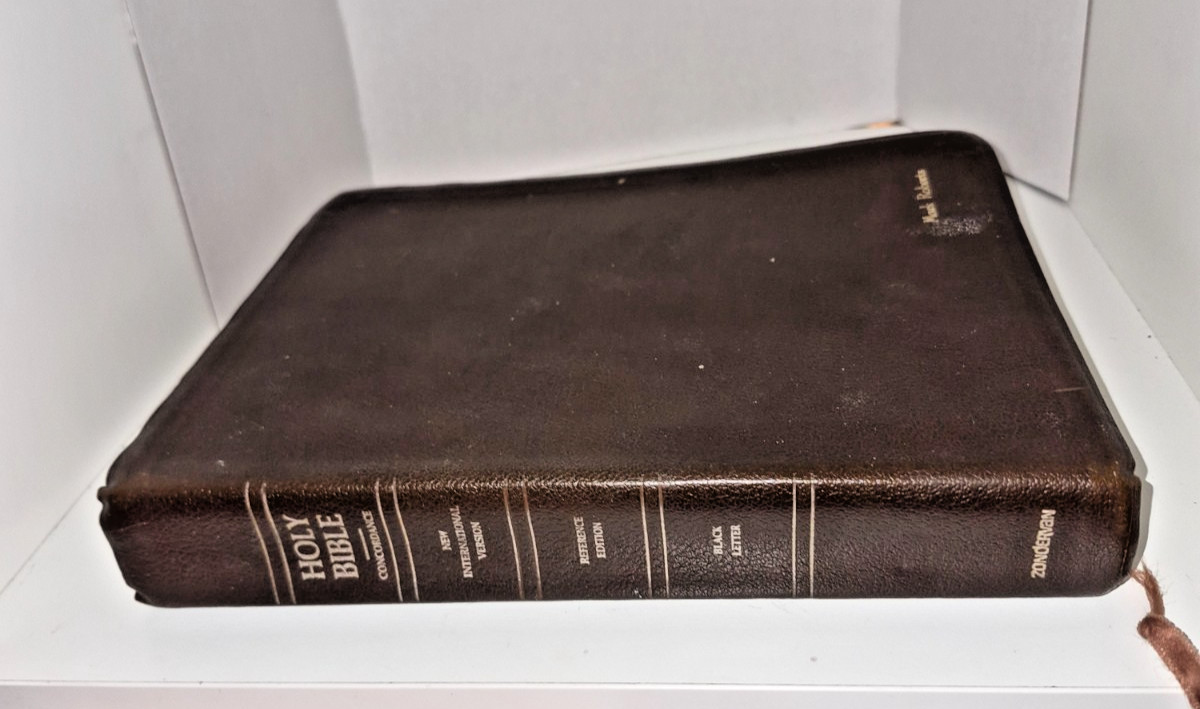 SCARCE 1978 Text NIV Bible Bonded Leather WIDE MARGIN RARE brown