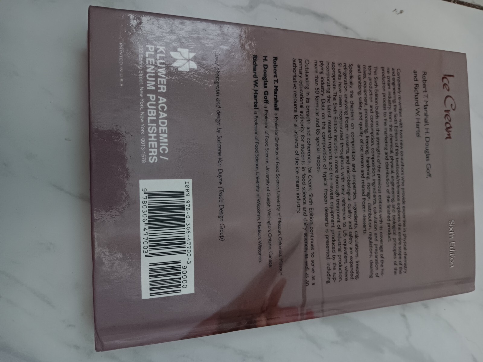 Ice Cream by H. Douglas Goff, Robert T. Marshall and Richard W. Hartel (2003,…
