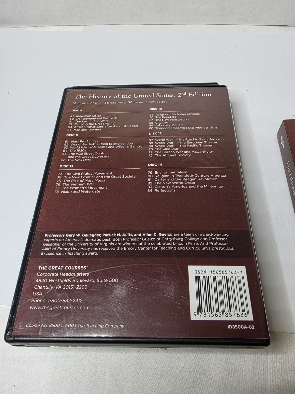 GREAT COURSES: HISTORY OF THE UNITED STATES 2nd EDITION GUIDEBOOK & DVD