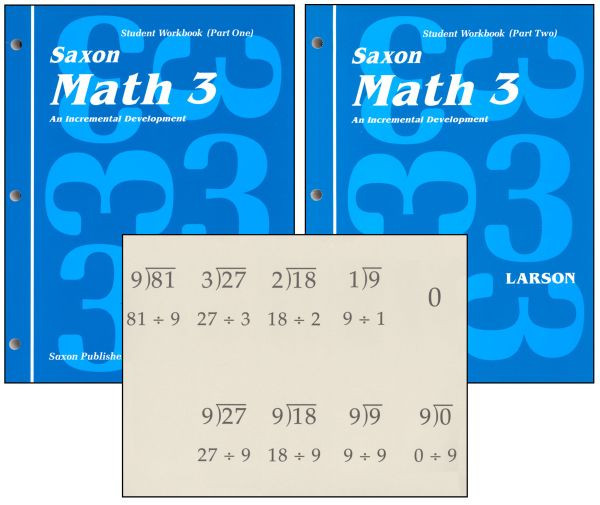 SAXON MATH 3 HOMESCHOOL STUDENT WORKBOOKS & FACT CARDS NEW!